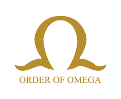 Omega symbol with the words Order of Omega underneath
